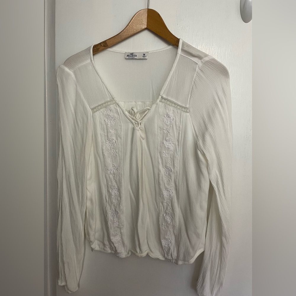 Hollister (Medium), cream/white summer shirt